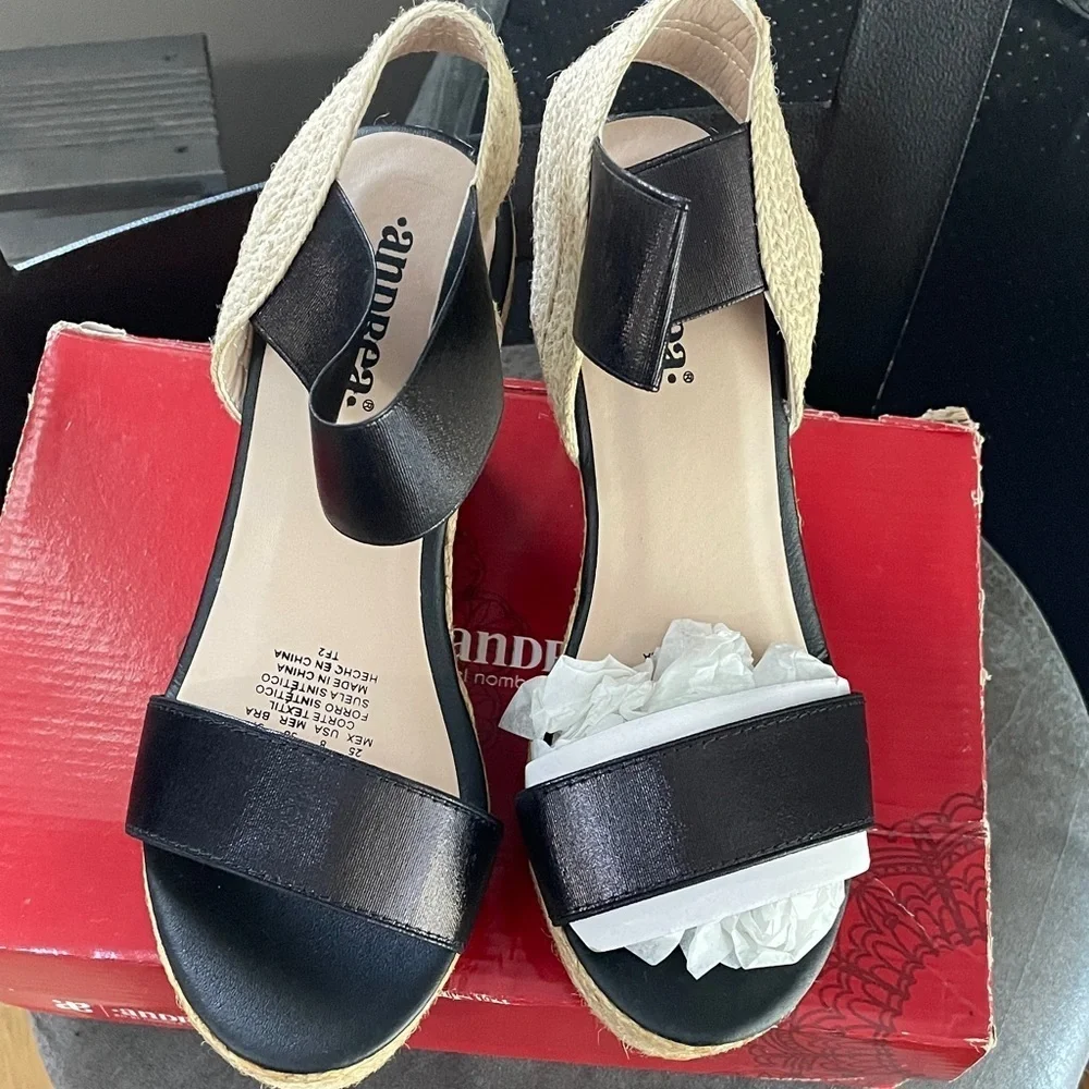 ANDREA  Black Espadrille Sandals